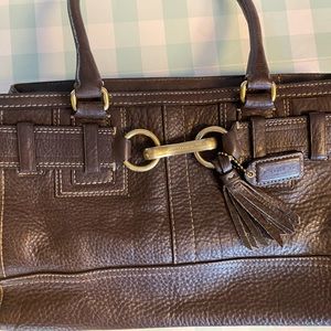 COACH HAMPTONS BROWN PEBBLE LEATHER 10212